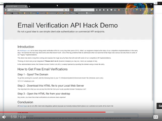 A screenshot from the video of our Email Verification API Hack Demo