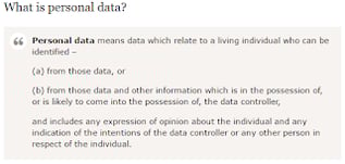 Personal Data Definition from the Information Commissioners Office A paragraph defining personal data
