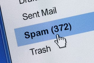 Screenshot of a spam folder