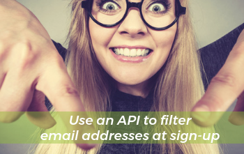 Use an API to filter email addresses at sign-up