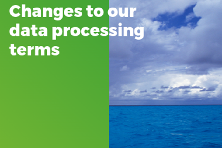Change to data processing terms